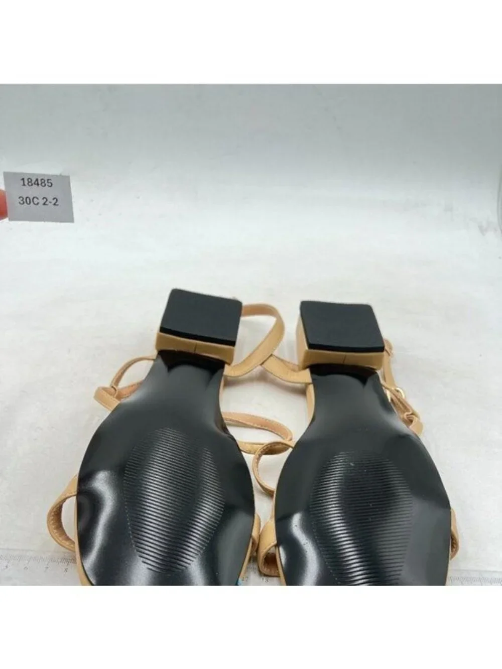 FYS Women Square Open Toe Sandals Flat Heel Strappy Slingbacks Summer Nude